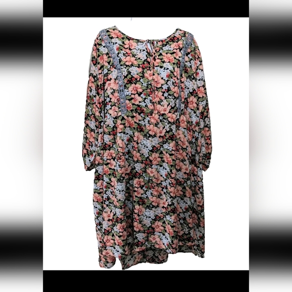 NWT Agnes Orinda Summer Tie Neck Floral Print Babydoll Dress 4X - Picture 13 of 16